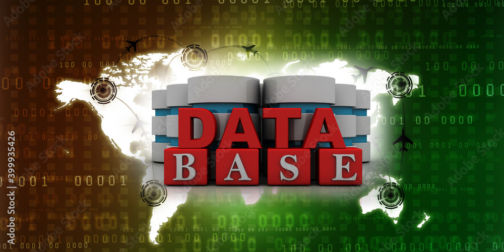 Aufkleber 3d rendering database storage data base