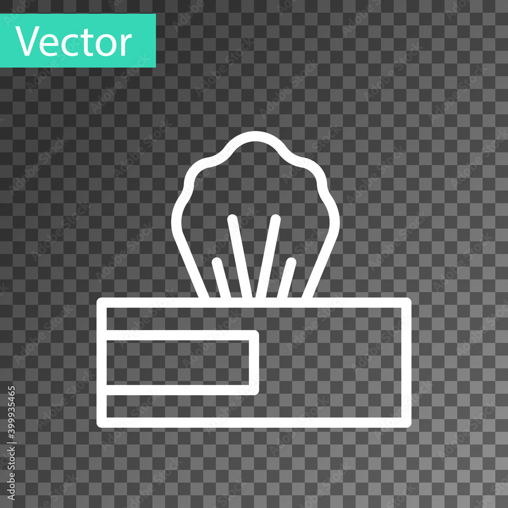 Poster white line wet wipe pack icon isolated on transparent background. vector..