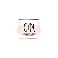 Initial QM Handwriting, Wedding Monogram Logo Design, Modern Minimalistic and Floral templates for Invitation cards	
