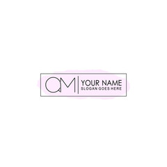Initial QM Handwriting, Wedding Monogram Logo Design, Modern Minimalistic and Floral templates for Invitation cards	
