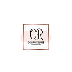 Initial QR Handwriting, Wedding Monogram Logo Design, Modern Minimalistic and Floral templates for Invitation cards	
