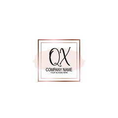 Initial QX Handwriting, Wedding Monogram Logo Design, Modern Minimalistic and Floral templates for Invitation cards	
