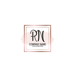 Initial RN Handwriting, Wedding Monogram Logo Design, Modern Minimalistic and Floral templates for Invitation cards	

