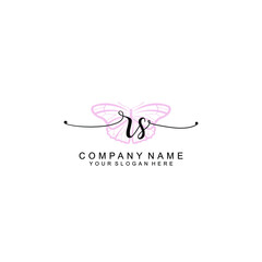 Initial RS Handwriting, Wedding Monogram Logo Design, Modern Minimalistic and Floral templates for Invitation cards	
