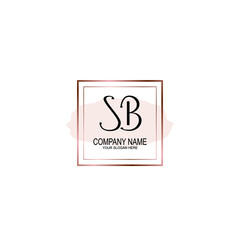 Initial SB Handwriting, Wedding Monogram Logo Design, Modern Minimalistic and Floral templates for Invitation cards	

