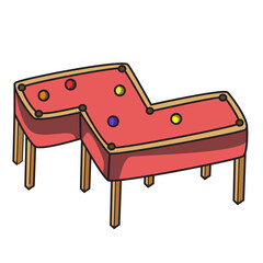 Zigzag pool table. Illustration, Vector Pool Table variation.