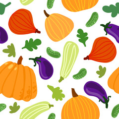Pattern Vector Local food, vegetables and fruits. Farming and market