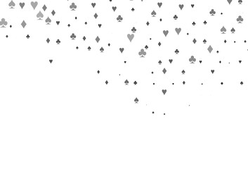 Obraz na płótnie Canvas Light Silver, Gray vector pattern with symbol of cards.