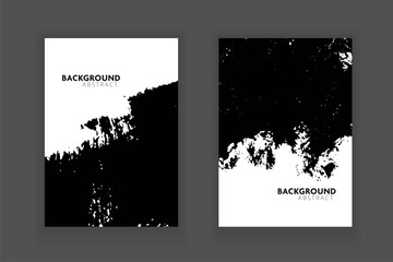 Vector set of black and white flyer template book with grunge style.