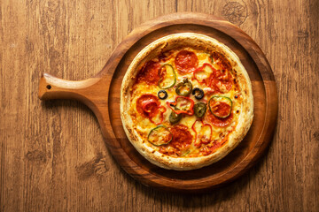 ミックスピザ　Italian delicious food mixture pizza