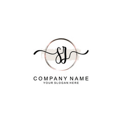 Initial SZ Handwriting, Wedding Monogram Logo Design, Modern Minimalistic and Floral templates for Invitation cards	
