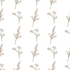 Vector nature graphic background. Floral seamless pattern. Textile ornament.