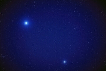 Milky Way stars and starry skies photographed with long exposure.