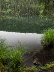 View of Piburger See (Lake Piburg) near Oetz, Tyrol, Austria