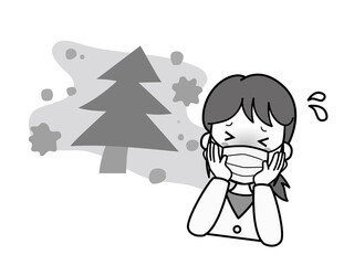 花粉症で苦しい困っている若い女性