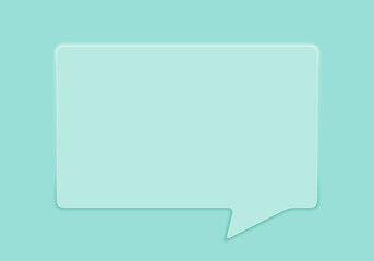 Speech bubble big rectangular shape with round corners, Pastel mint color neumorphic design vector