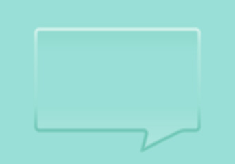 Speech bubble big rectangular shape with round corners Neumorphism style, Pastel mint color neumorphic design vector, Soft, clear and simple background