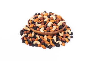 mixed nuts on a white background
