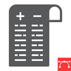 Obraz premium Pros and cons glyph icon, test and choose, pros and cons sign vector graphics, editable stroke solid icon, eps 10.