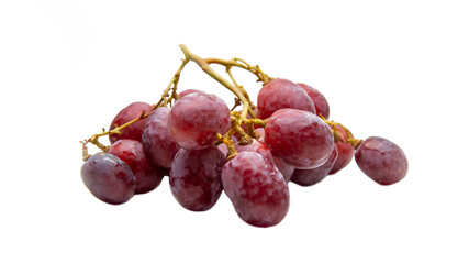 Obraz premium Close up a bunch of fresh red grapes on isolated white background.