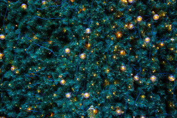 Garland of lamps on the Christmas tree.texture