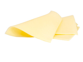 Tasty cheese slice appetizer isolated on the white