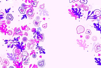 Light Purple, Pink vector template with chaotic shapes.