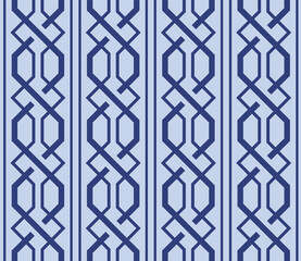 Japanese Hexagon Wavy Line Vector Seamless Pattern