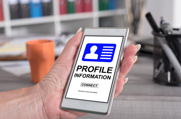 Profile information concept on a smartphone