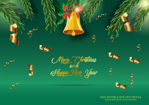 Illustration of vector graphic mery christmas and happy new year
