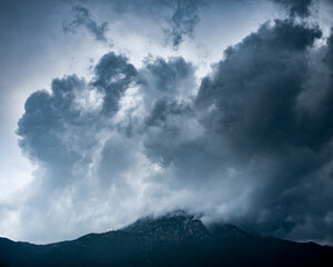 clouds over the mountains