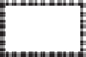 Vintage frame vector. Scottish border pattern retro style. Tartan plaid ornament.