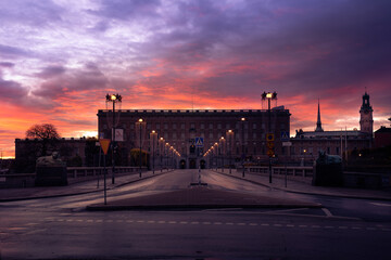 Obraz premium Amazing morning sky in Stockholm City