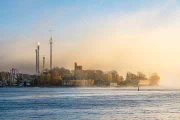 Zelfklevend Fotobehang Stockholm City morning mist. © Alexander