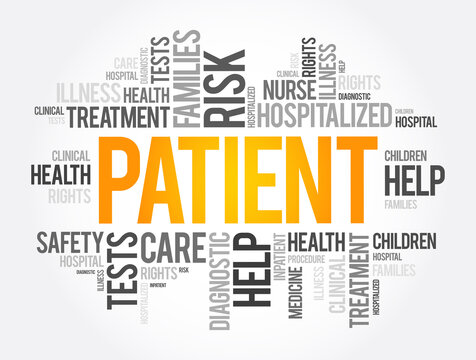 Patient word cloud collage, health concept background