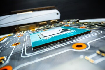 Semiconductor and pc parts closeup photo