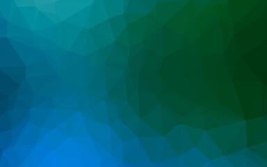 Obraz premium Dark Blue, Green vector shining triangular background.