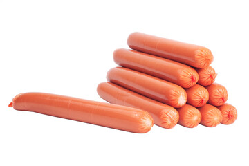 Tasty sausage appetizer isolated on the white