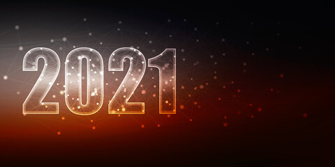 2d illustration 2021 New Year colour background
