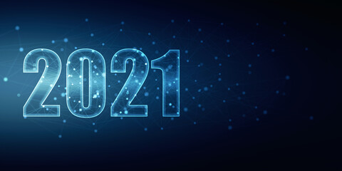 2d illustration 2021 New Year colour background
