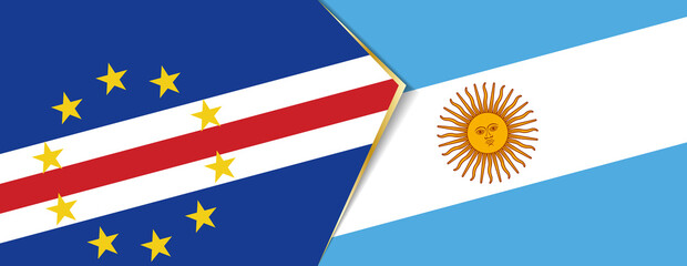 Cape Verde and Argentina flags, two vector flags.