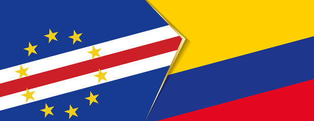 Cape Verde and Colombia flags, two vector flags.