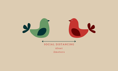 Social distancing Christmas with turtle doves