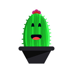 illustration of cute cartoon cactus. can be used for cards, invitations or like sticker.