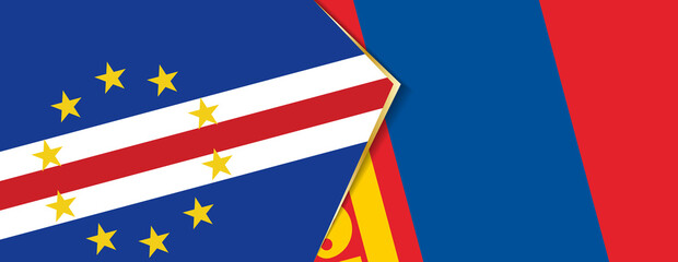 Cape Verde and Mongolia flags, two vector flags.