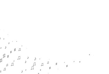 Obraz na płótnie Canvas Light Silver, Gray vector template with musical symbols.