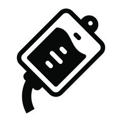 
Infusion bag, solid icon of blood bag or transfusion bag
