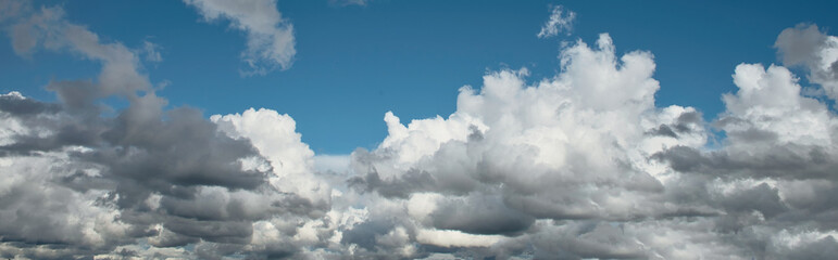 Bright blue sky with clouds photo for sky replacement