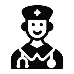 
A male doctor icon in solid design
