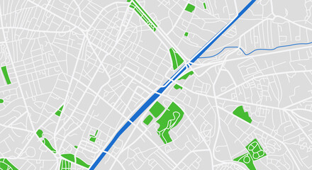 City map. Town streets with park and river. Downtown gps navigation plan, abstract transportation urban vector drawing map town small road pattern texture.